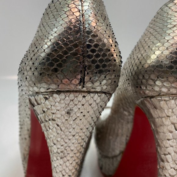 🌷❤️🔥SPRING SALE 🔥 FINAL PRICE🌷💥Christian Louboutin Lady Peep 150 Python 39 - Picture 7 of 12